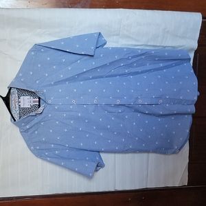 Denim & Flower Ricky Singh men's large short sleeve‎ button up collared shirt